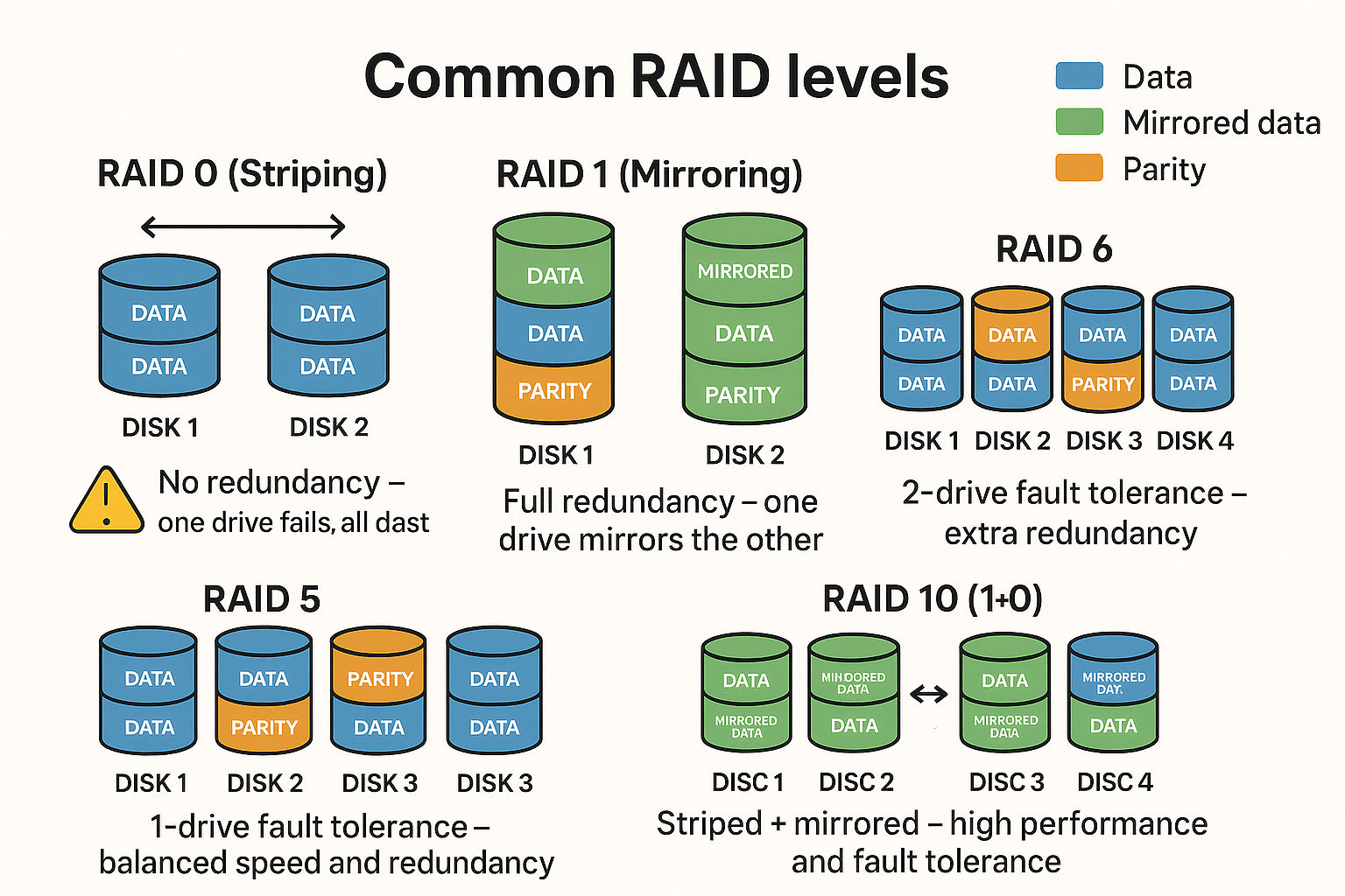 5 niveaux RAID expliqués pour sécuriser efficacement vos données