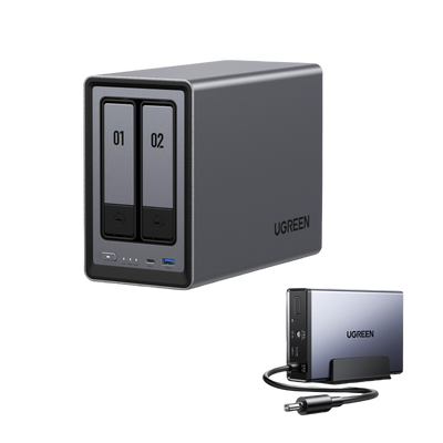 2 Bay NAS & UPS Power Supply – 76TB Storage with Backup Power