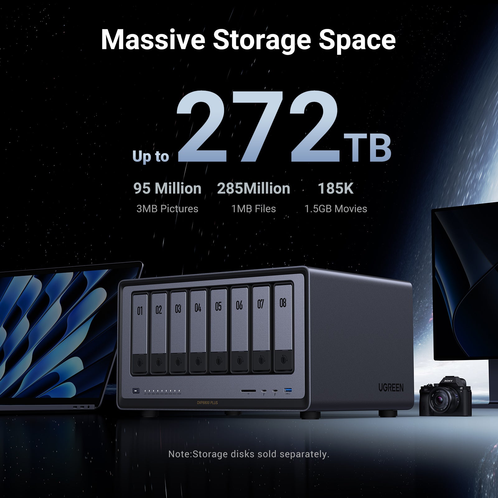 Ugreen NASデバイス 4ベイ ホットスワップ対応 10GbE 4-Bay UGREEN DXP4800 Plus NAS for Content Creators – UGREEN